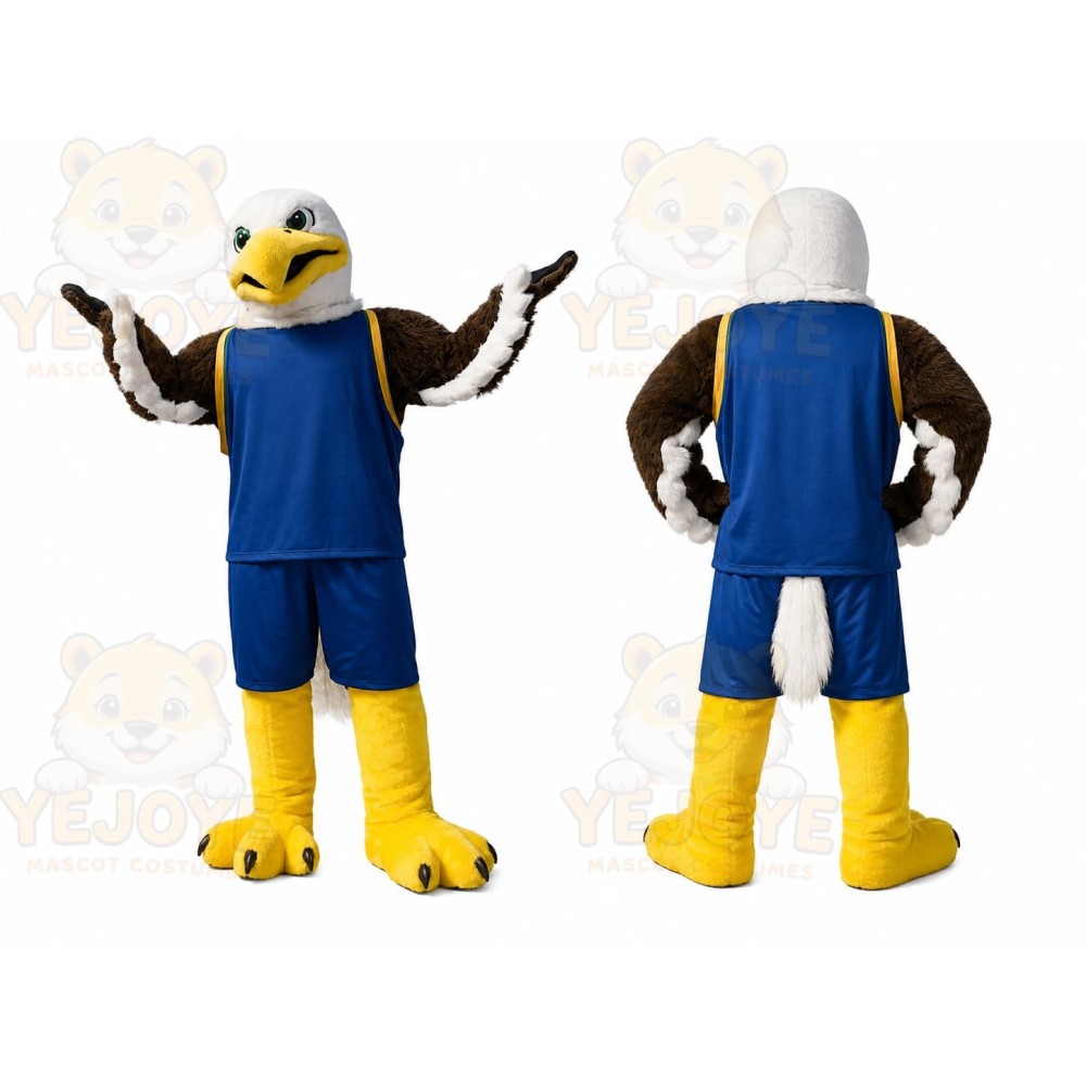 Eagle Blue Jersey Mascot Costume