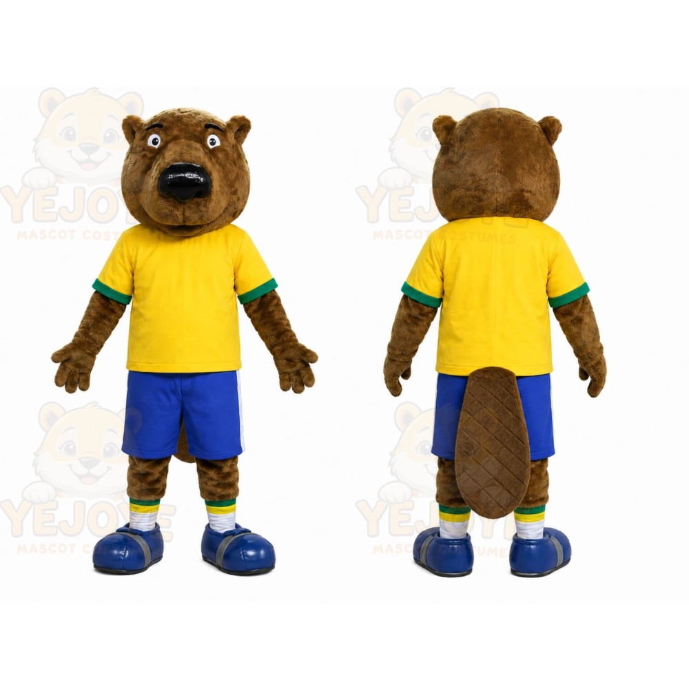 Yellow Shirt Beaver Mascot Costume
