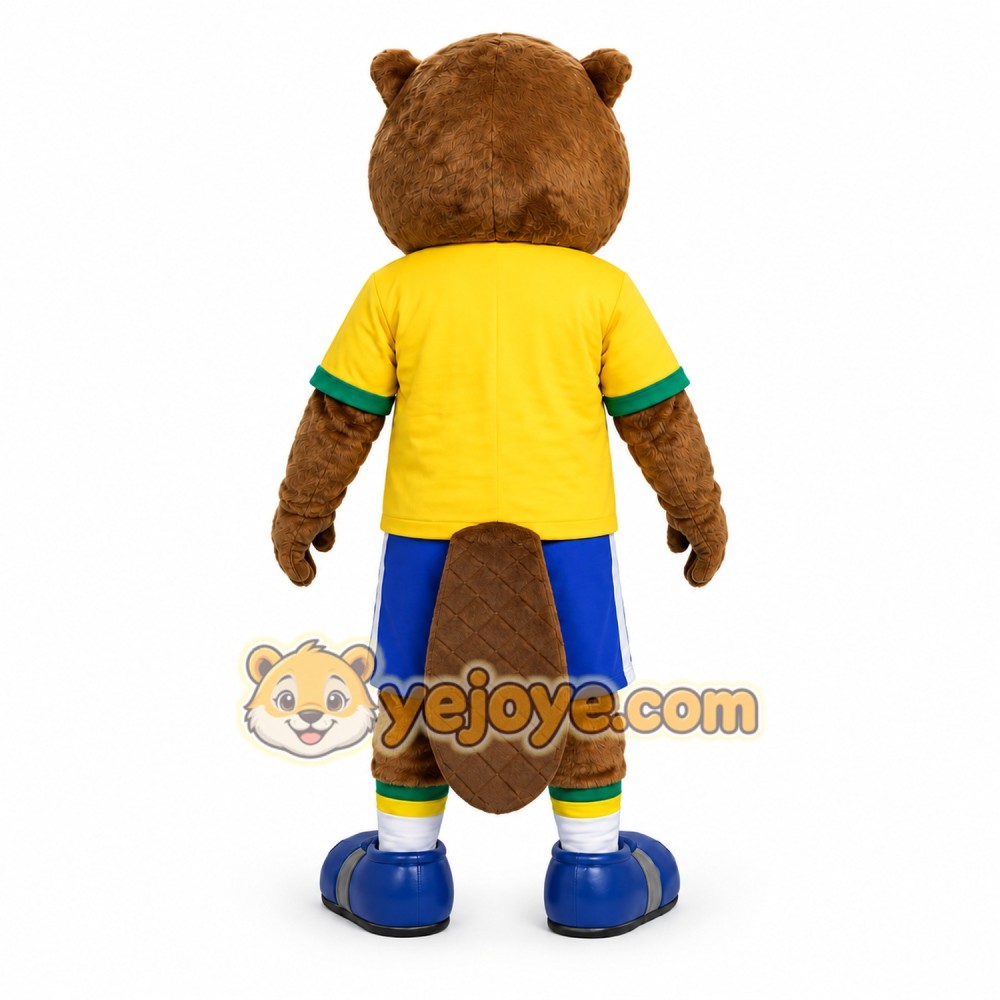 Yellow Shirt Beaver Mascot Costume Yellow Shirt Beaver Mascot Costume