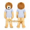 Tan Lion Overalls Mascot Costume