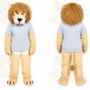 Tan Lion Overalls Mascot Costume