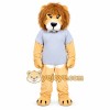 Tan Lion Overalls Mascot Costume