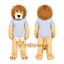 Tan Lion Overalls Mascot Costume