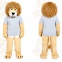 Tan Lion Overalls Mascot Costume