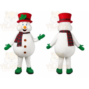 Snowman Green Hat Mascot Costume