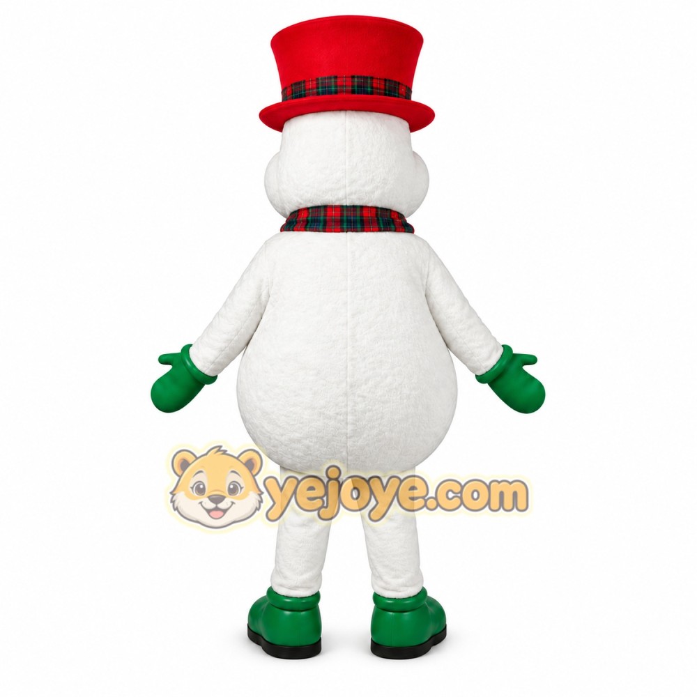 Snowman Green Hat Mascot Costume