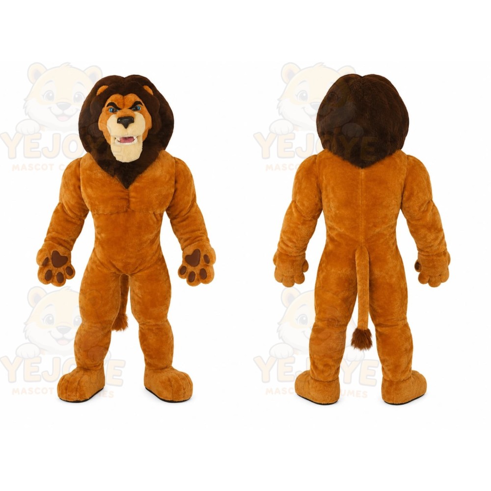 Brown Lion Mascot Costume