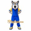 Gray Husky Blue Suit Mascot Costume Gray Husky Blue Suit Mascot Costume