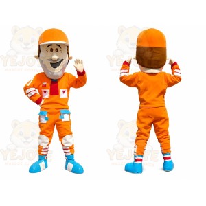 Orange Sports Driver Mascot Costume
