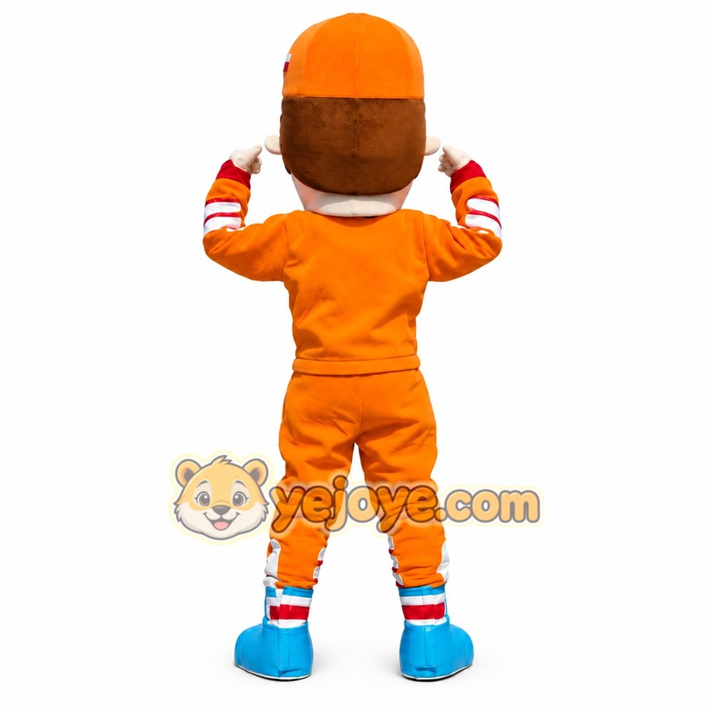 Orange Sports Driver Mascot Costume Orange Sports Driver Mascot Costume