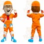 Orange Sports Driver Mascot Costume