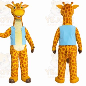 Giraffe Blue Shirt Mascot Costume