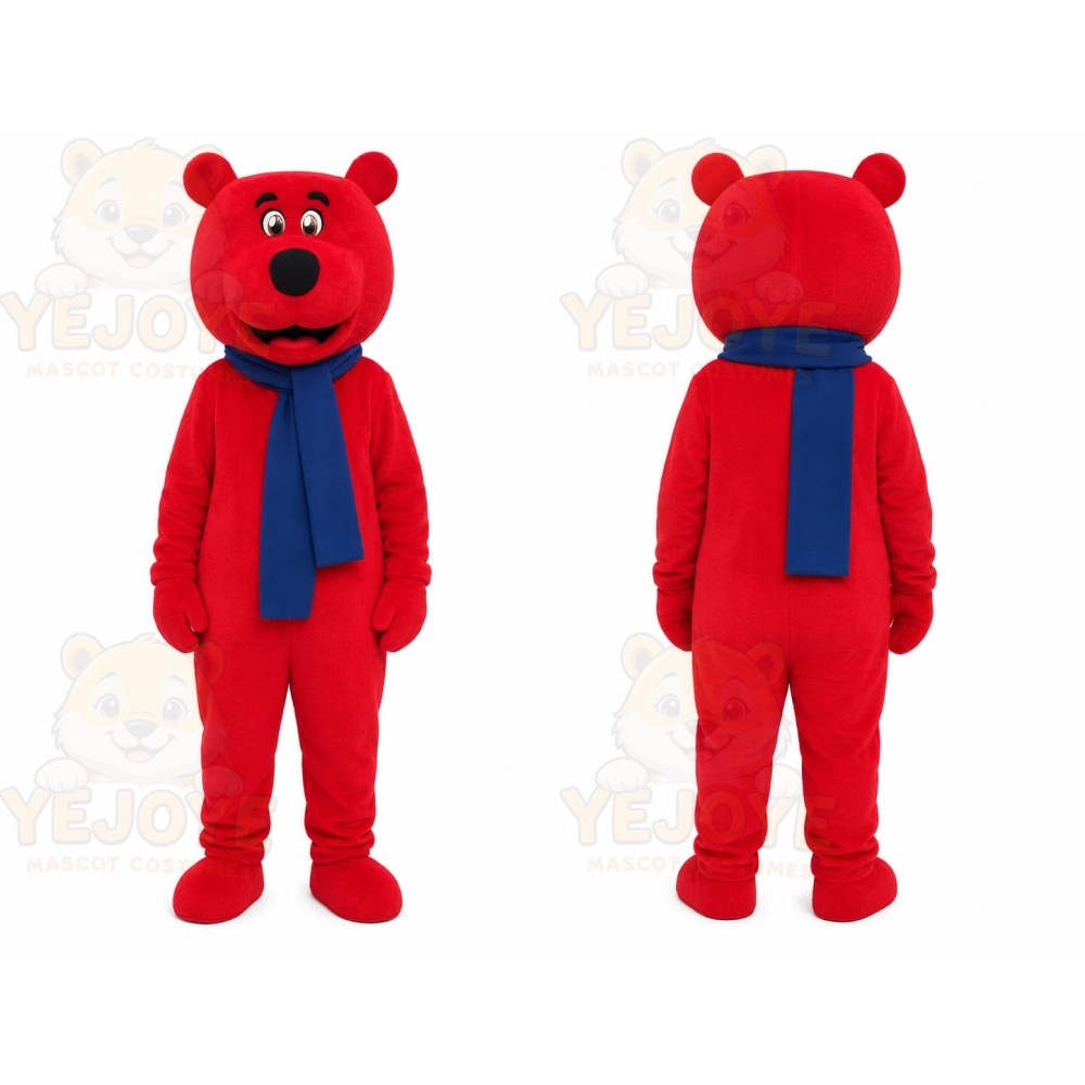 Red Bear Scarf Mascot Costume