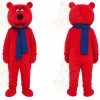 Red Bear Scarf Mascot Costume