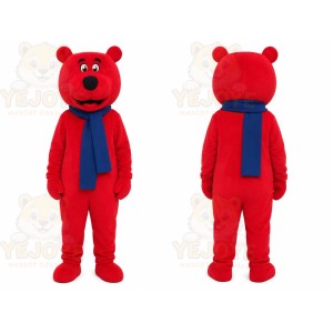 Red Bear Scarf Mascot Costume