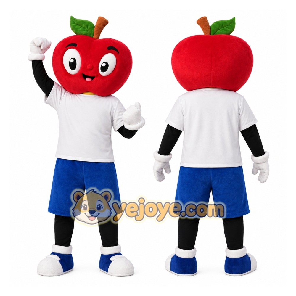 Apple Head Boy Mascot Costume Apple Head Boy Mascot Costume