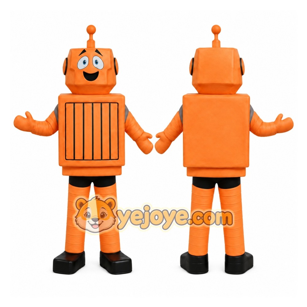 Orange Robot Mascot Costume