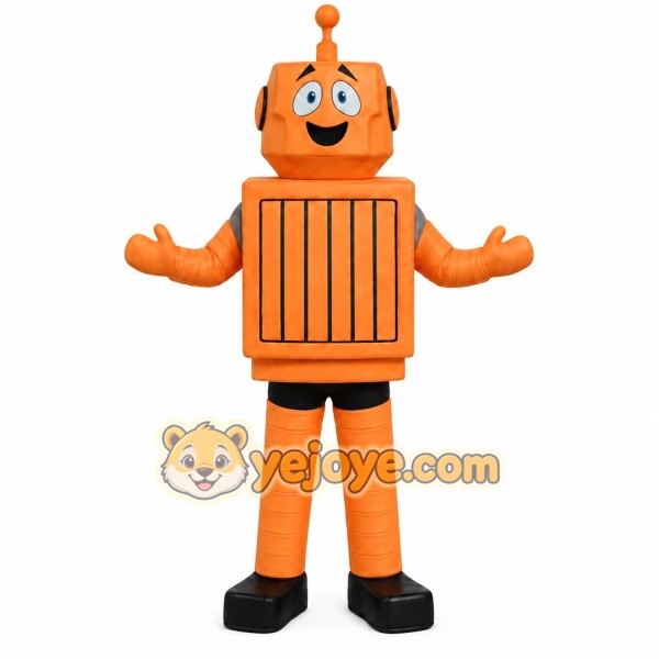 Orange Robot Mascot Costume