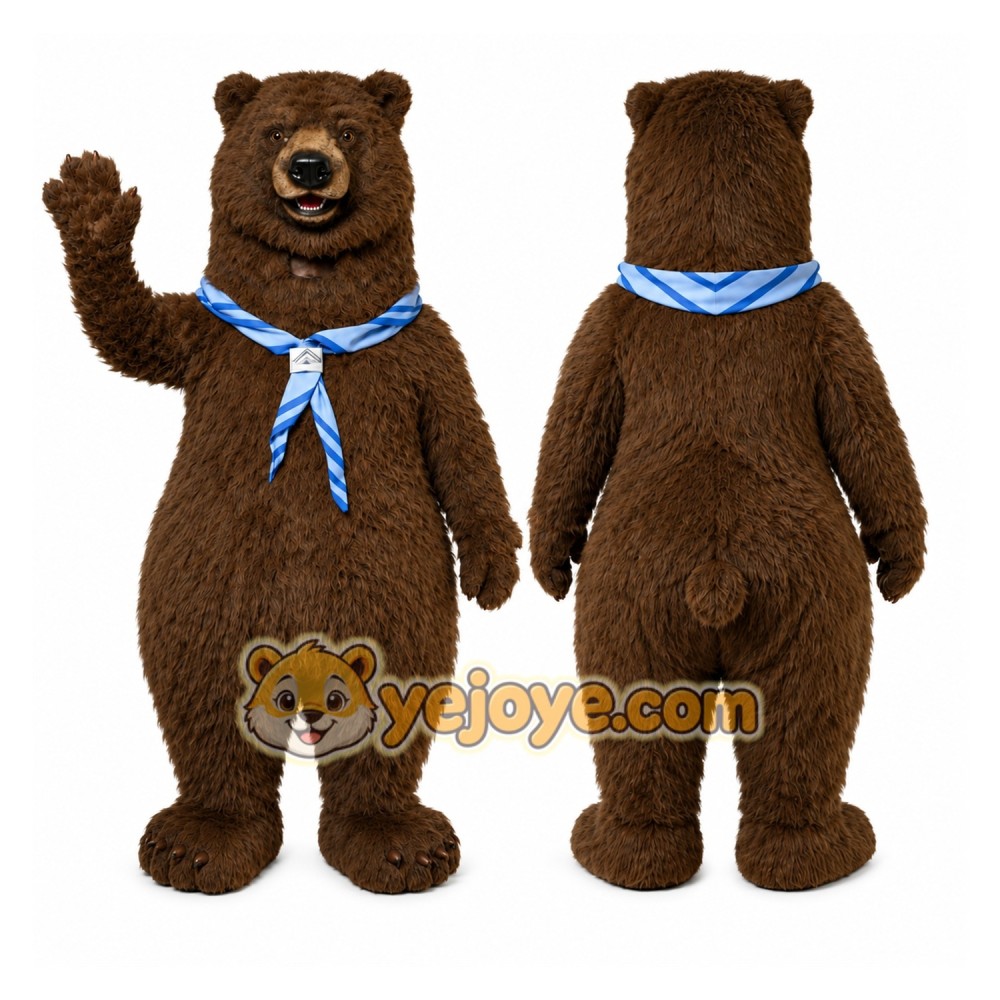 Brown Bear Scarf Mascot Costume Brown Bear Scarf Mascot Costume