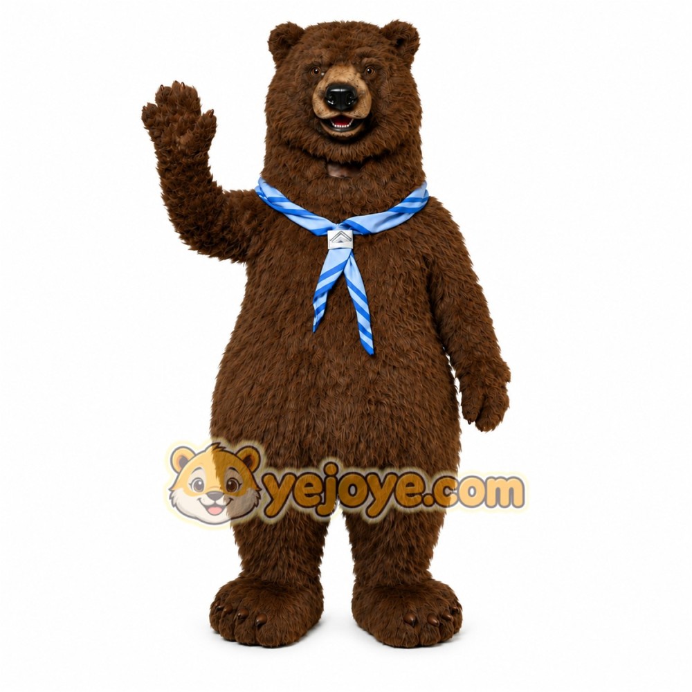 Brown Bear Scarf Mascot Costume Brown Bear Scarf Mascot Costume