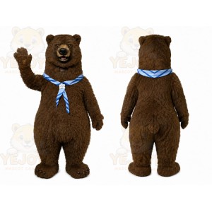 Brown Bear Scarf Mascot Costume