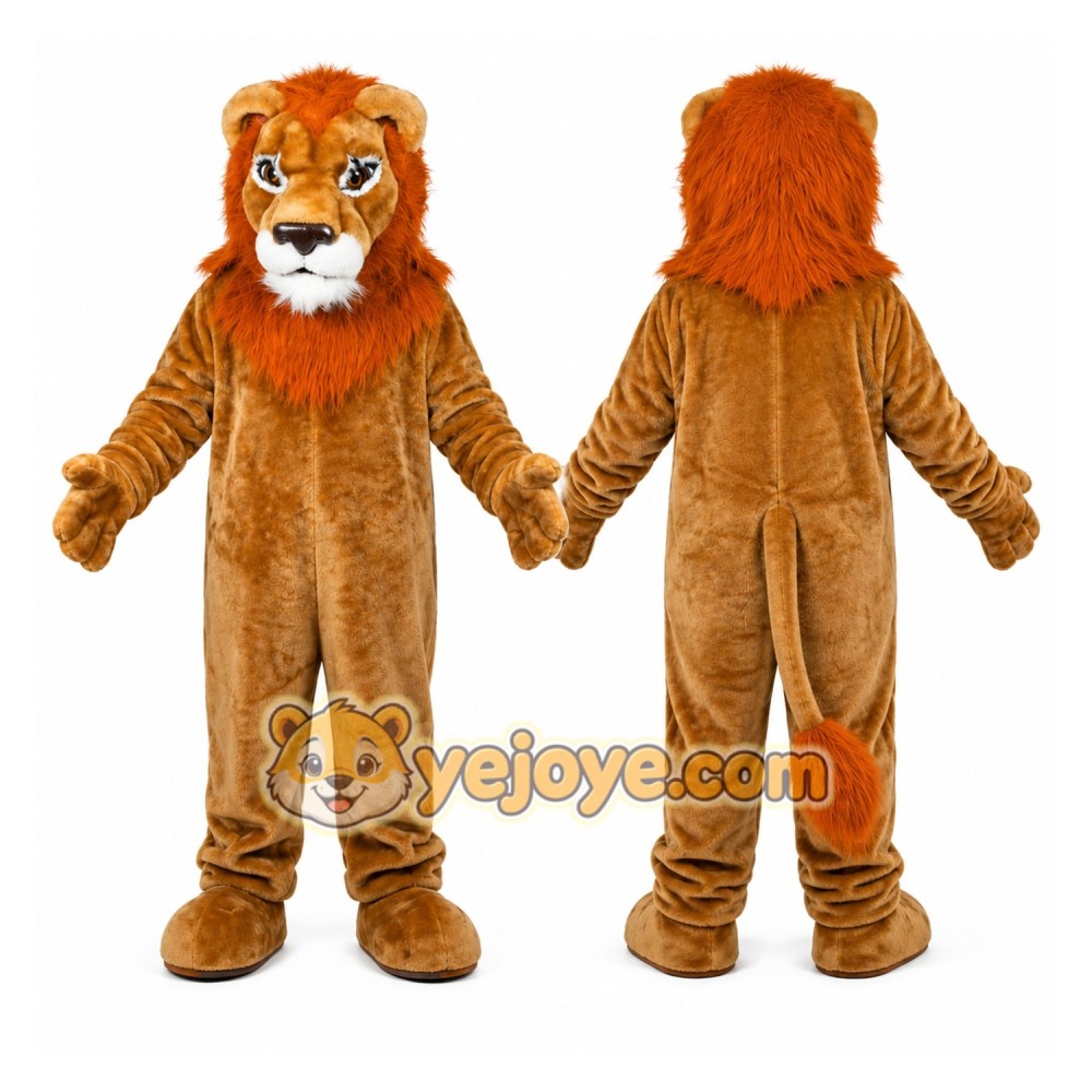 Orange Lion Mascot Costume