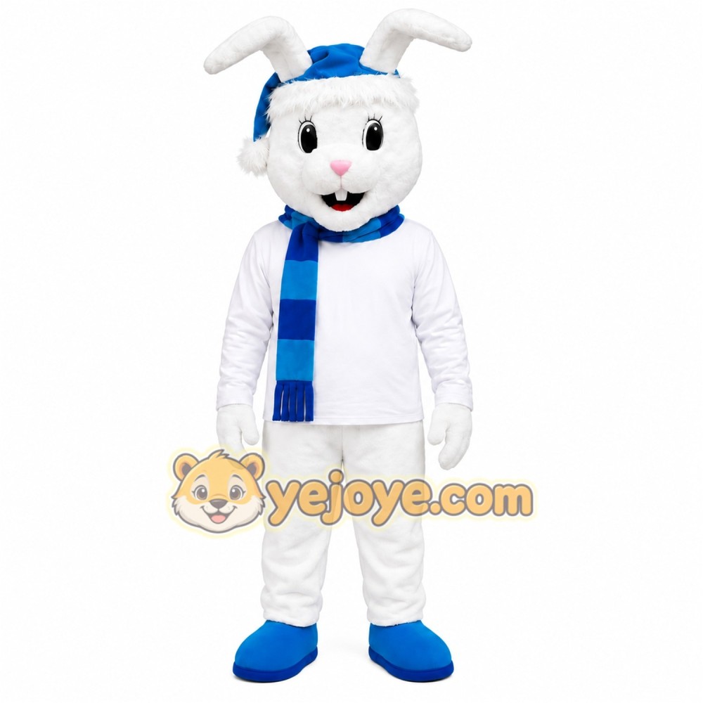 White Rabbit Scarf Mascot Costume