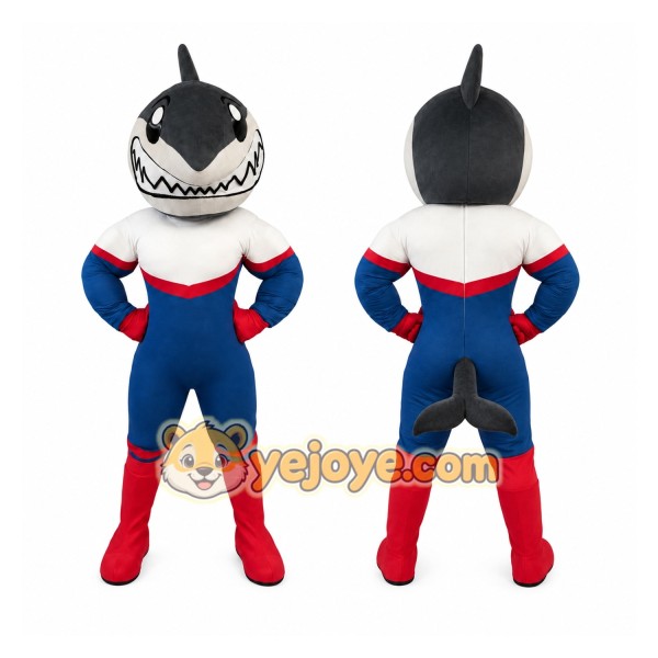Gray Shark Hero Mascot Costume