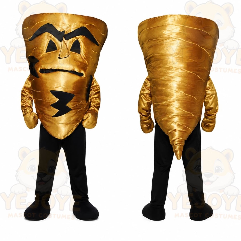Gold Tornado Mascot Costume