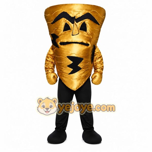 Gold Tornado Mascot Costume Gold Tornado Mascot Costume