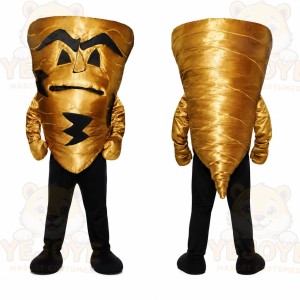 Gold Tornado Mascot Costume