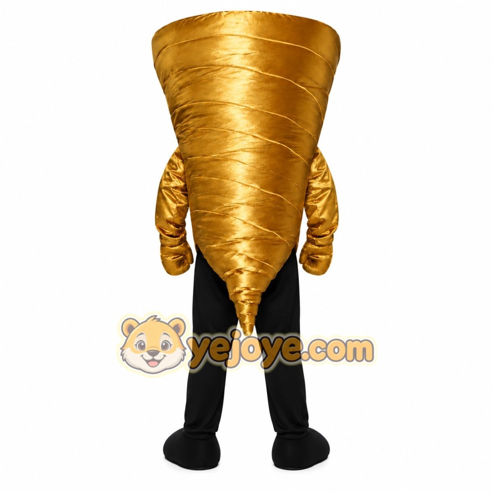 Gold Tornado Mascot Costume