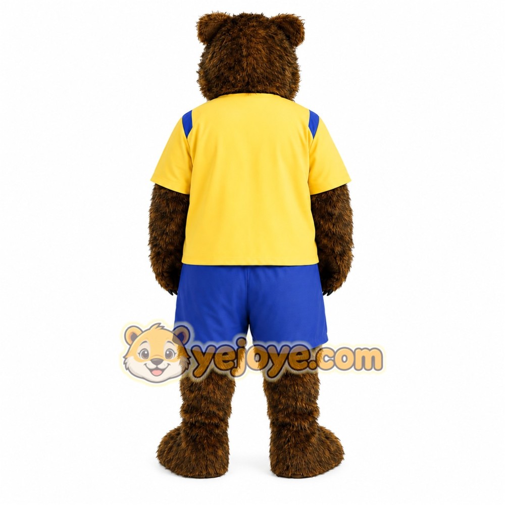 Brown Bear Yellow Shirt Mascot Costume Brown Bear Yellow Shirt Mascot Costume