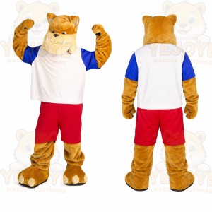 White Shirt Bulldog Mascot Costume