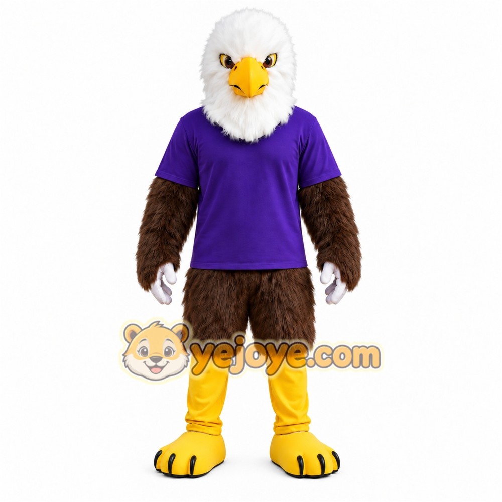 Bald Eagle Purple Shirt Mascot Costume Bald Eagle Purple Shirt Mascot Costume