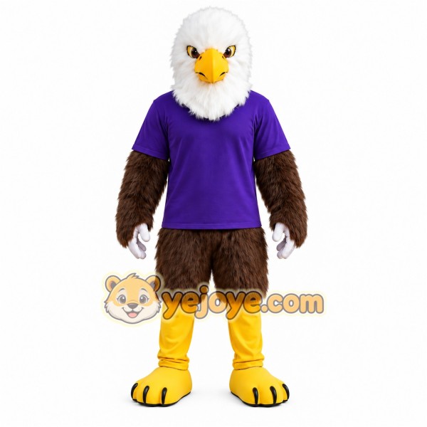 Bald Eagle Purple Shirt Mascot Costume