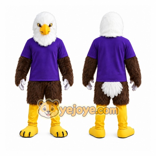 Bald Eagle Purple Shirt Mascot Costume