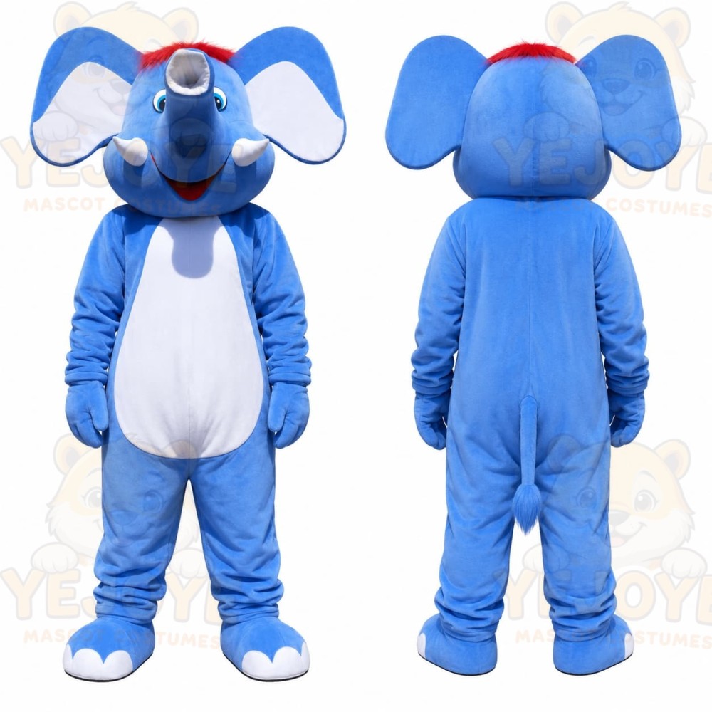 Blue Elephant Mascot Costume