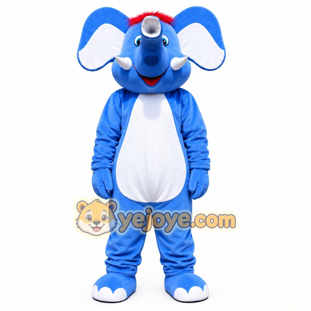 Blue Elephant Mascot Costume