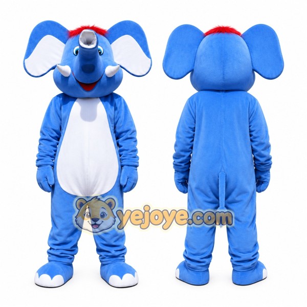 Blue Elephant Mascot Costume