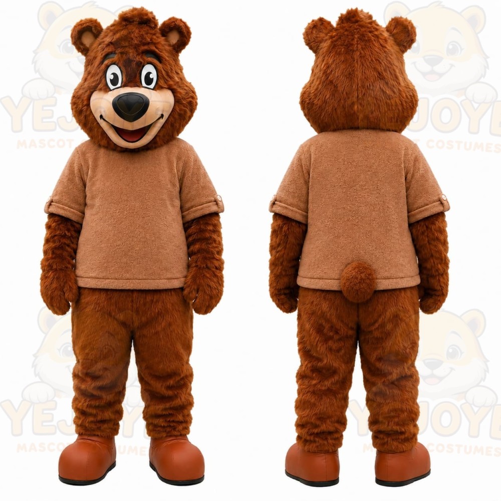 Brown Bear Hoodie Mascot Costume
