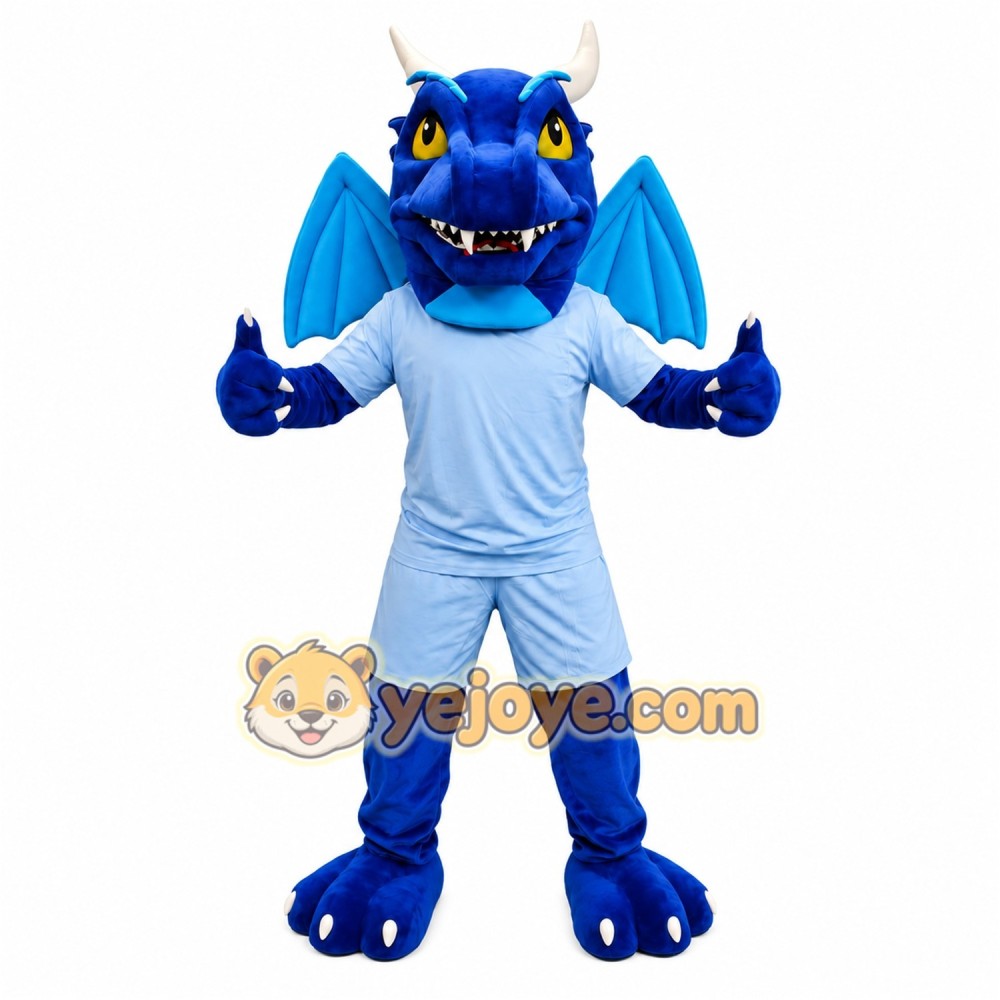 Blue Dragon Mascot Costume
