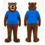 Brown Bear Blue Shirt Mascot Costume