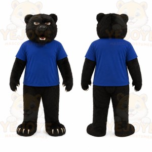 Black Bear Blue Shirt Mascot Costume