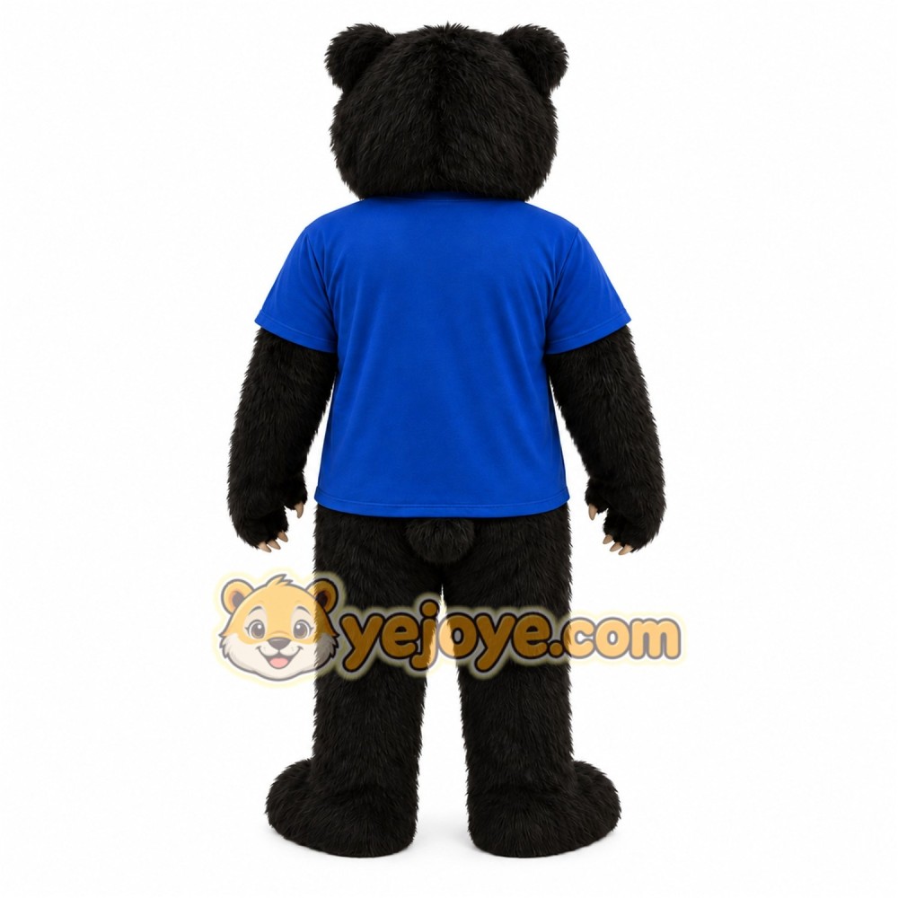 Black Bear Blue Shirt Mascot Costume Black Bear Blue Shirt Mascot Costume
