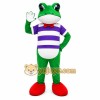 Green Frog Striped Mascot Costume