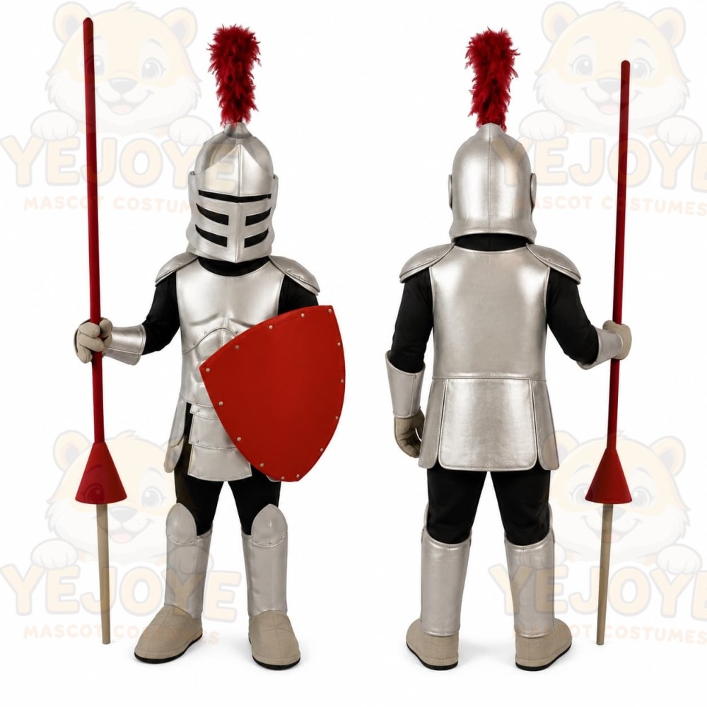 Silver Knight Mascot Costume