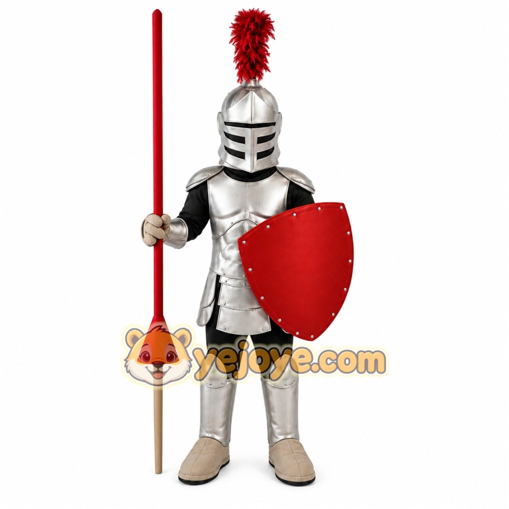 Silver Knight Mascot Costume Silver Knight Mascot Costume