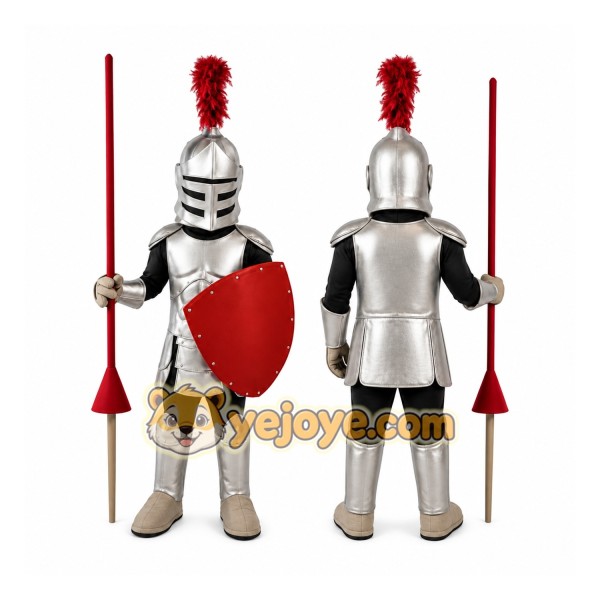 Silver Knight Mascot Costume