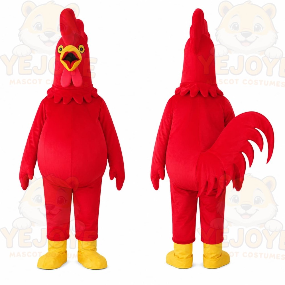 Red Rooster Mascot Costume